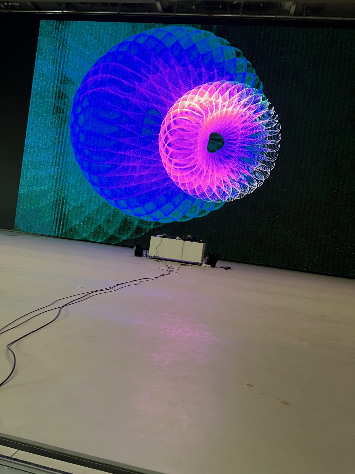 kaleido running on the screen while we were testing